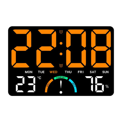 Large Digital Wall Clock with Temperature, Humidity, Week Display, Remote Control, Countdown, Dual Alarm and USB Power - product view 4