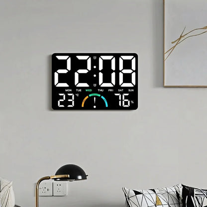 Large Digital Wall Clock with Temperature, Humidity, Week Display, Remote Control, Countdown, Dual Alarm and USB Power - product view 5