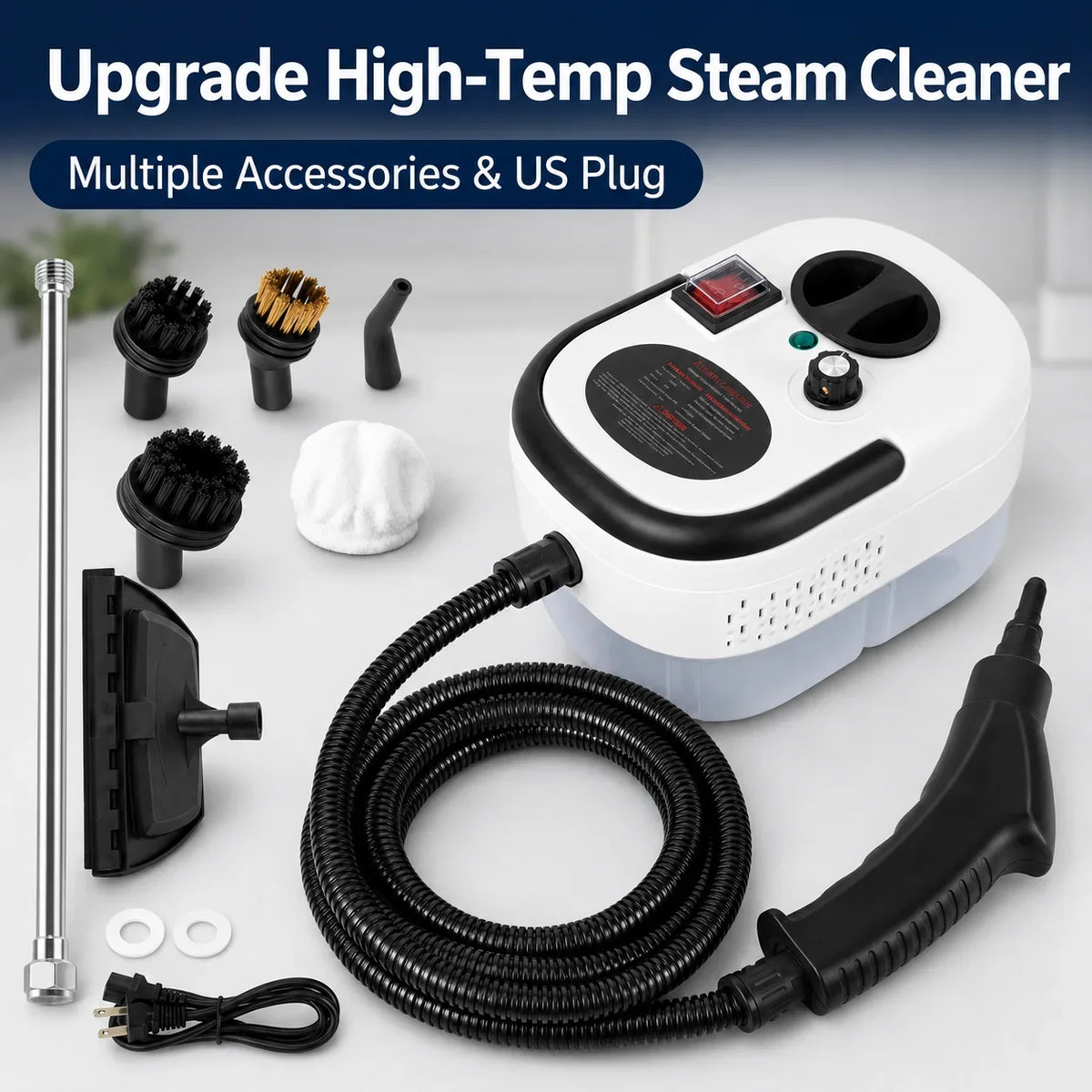Handheld Steam Cleaner, 2500W High-Temperature 105°C, 3 Bar Pressure, 1200 ml Tank, 6-Level Control, US Plug - product view 5