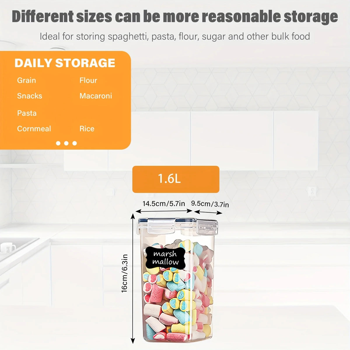 airtight cereal container - product view 5