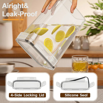 Airtight Cereal Container Set, 2.4 L BPA-Free Plastic Pantry Storage, Dishwasher Safe, 3-Piece Set with Labels - product view 3