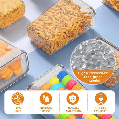 Airtight Cereal Container Set, 2.4 L BPA-Free Plastic Pantry Storage, Dishwasher Safe, 3-Piece Set with Labels - product view 6