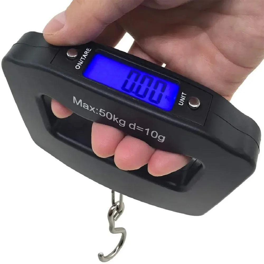 Digital Luggage Scale, 50 kg Capacity, 10 g Precision, Backlit LCD, Tare Function and Two Hook Styles for Travel - product view 2