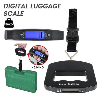 Digital Luggage Scale, 50 kg Capacity, 10 g Precision, Backlit LCD, Tare Function and Two Hook Styles for Travel - product view 4