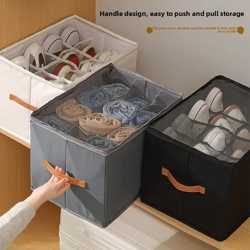 Foldable Stackable Shoe Storage Box, Dustproof Washable Fabric Organizer with Metal Frame for Clothing and Household Storage - product view 4