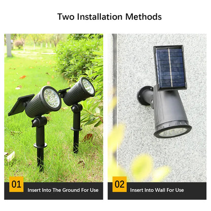 Solar Spotlights, 9-LED Adjustable Brightness Outdoor Garden Lights with RGB, Warm or White Light Options - product view 6