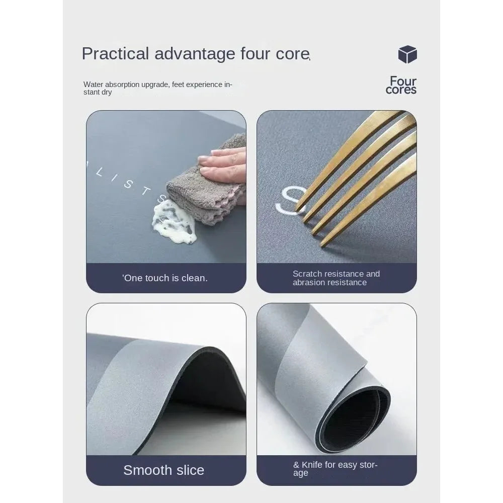 Modern Rubber Door Mat, Anti-Slip Machine-Made Floor Mat, 40 × 60 cm, Light Gray or Dark Gray for Entryways - product view 4