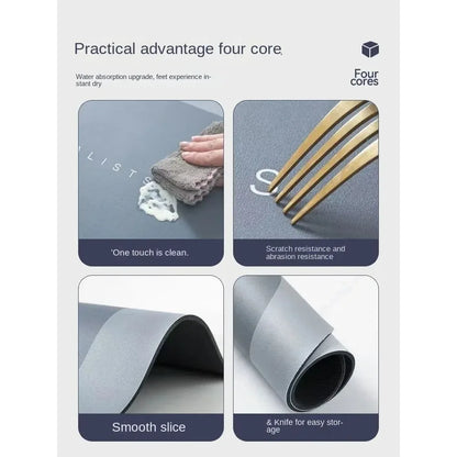 Modern Rubber Door Mat, Anti-Slip Machine-Made Floor Mat, 40 × 60 cm, Light Gray or Dark Gray for Entryways - product view 4