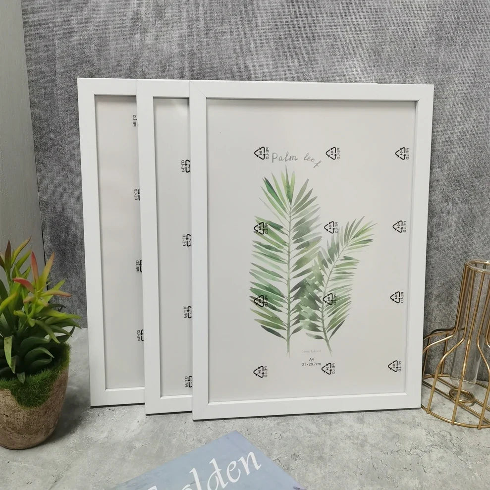 3-Piece Wooden Photo Frame Set, Rectangle Modern Frames for Wall or Table Display, Six Sizes from 9 x 13 cm to A4 - product view 3
