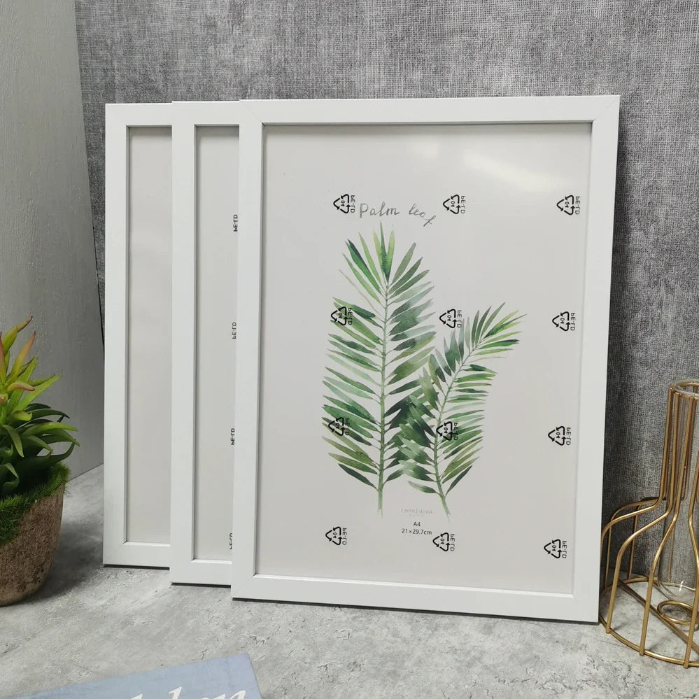 3-Piece Wooden Photo Frame Set, Rectangle Modern Frames for Wall or Table Display, Six Sizes from 9 x 13 cm to A4 - product view 5
