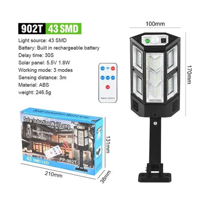 Solar LED Outdoor Wall Light, Motion Sensor, Dimmable 3-Mode Garden Lamp, ABS Porch and Pathway Lighting - product view 6