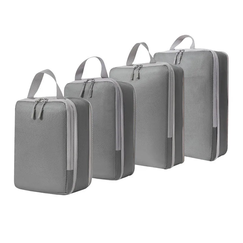 Compressible Packing Cubes, 4-Piece Foldable Rayon Travel Organizer Set in Waterproof Storage Bags for Suitcases - product view 2