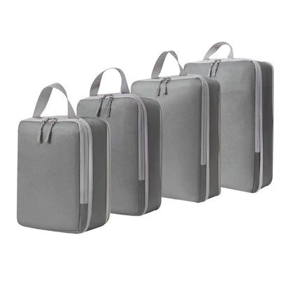 Compressible Packing Cubes, 4-Piece Foldable Rayon Travel Organizer Set in Waterproof Storage Bags for Suitcases - product view 2