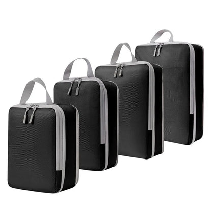 Compressible Packing Cubes, 4-Piece Foldable Rayon Travel Organizer Set in Waterproof Storage Bags for Suitcases - product view 3