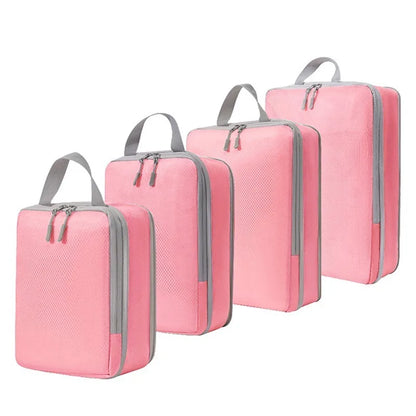 Compressible Packing Cubes, 4-Piece Foldable Rayon Travel Organizer Set in Waterproof Storage Bags for Suitcases - product view 6