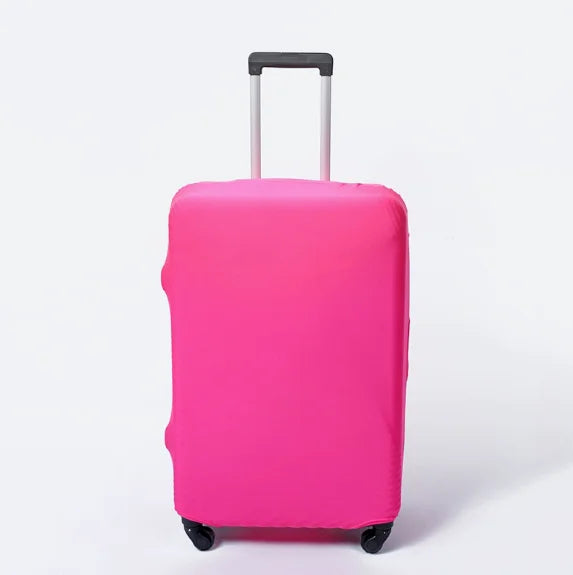 Elastic Suitcase Cover, Solid Polyester Luggage Protector for 18–28 Inch Suitcases, S–XL Sizes in Pink or Black - product view 1