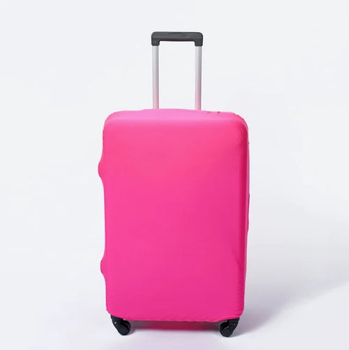 Elastic Suitcase Cover, Solid Polyester Luggage Protector for 18–28 Inch Suitcases, S–XL Sizes in Pink or Black - product view 1