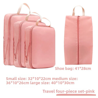 4-Piece Compression Packing Cubes, Reusable Waterproof Polyester Luggage Organizers for Suitcases and Drawers, 4 Colors - product view 3