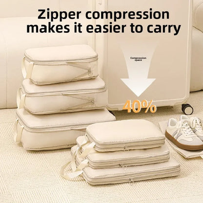 4-Piece Compression Packing Cubes, Reusable Waterproof Polyester Luggage Organizers for Suitcases and Drawers, 4 Colors - product view 5