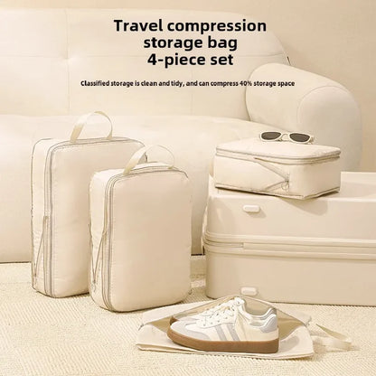 4-Piece Compression Packing Cubes, Reusable Waterproof Polyester Luggage Organizers for Suitcases and Drawers, 4 Colors - product view 6
