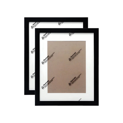 Matte Black Gallery Picture Frame Set, White Mat and Shatter-Resistant Acrylic, Multiple Sizes for Photos, Art and Certificates - product view 1