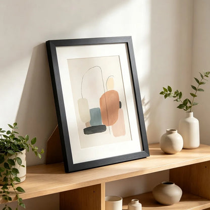 Matte Black Gallery Picture Frame Set, White Mat and Shatter-Resistant Acrylic, Multiple Sizes for Photos, Art and Certificates - product view 3