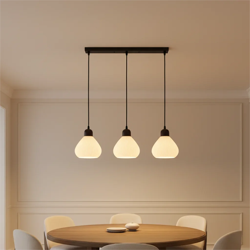 Glass Stone Pendant Light, E27 Base, AC Powered, 90–260 V, 1-Light, Round or Long Designs for Kitchen and Dining Areas - product view 6