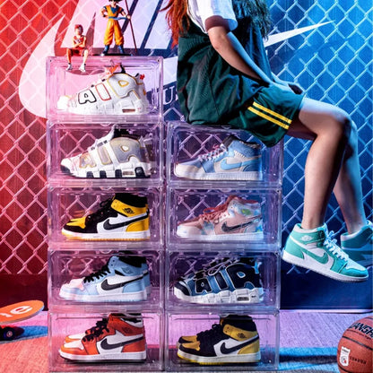 Stackable Shoe Storage Box, Clear PP Plastic Sneaker Organizer with Magnetic Door, Front or Side Opening, 1 or 3 Pieces - product view 5