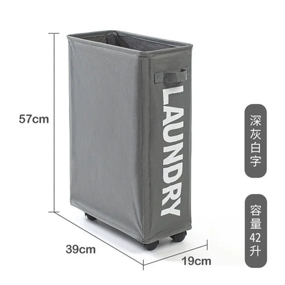Foldable Laundry Basket with Wheels and Handles, Oxford Fabric Storage Hamper, Modern Home, Toy and Clothing Organizer - product view 1