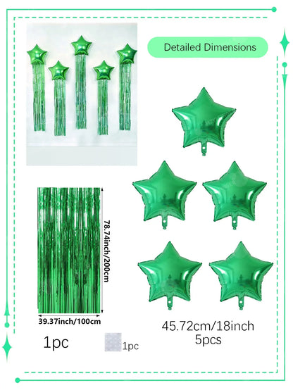 Five-Point Star Balloon and Tassel Curtain Set, Multiple Styles for Birthday Parties, Weddings and Celebrations - product view 2