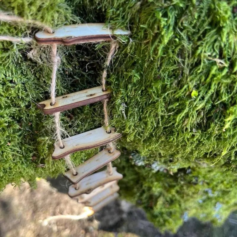 Decorative Fairy Garden Ladder, Resin Miniature Bridge Accent for Courtyard, Indoor Displays and Landscape Scenes - product view 5