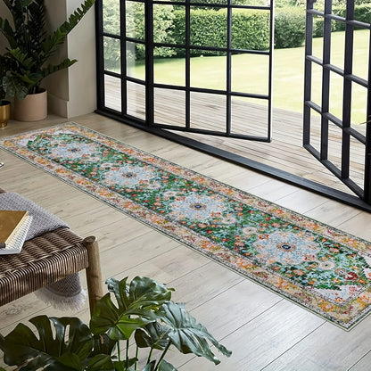 Entryway Rug, Scenic Polyester Runner with Waterproof Anti-Slip PVC Backing, Non-Woven Textile Finish for Hallways - product view 1