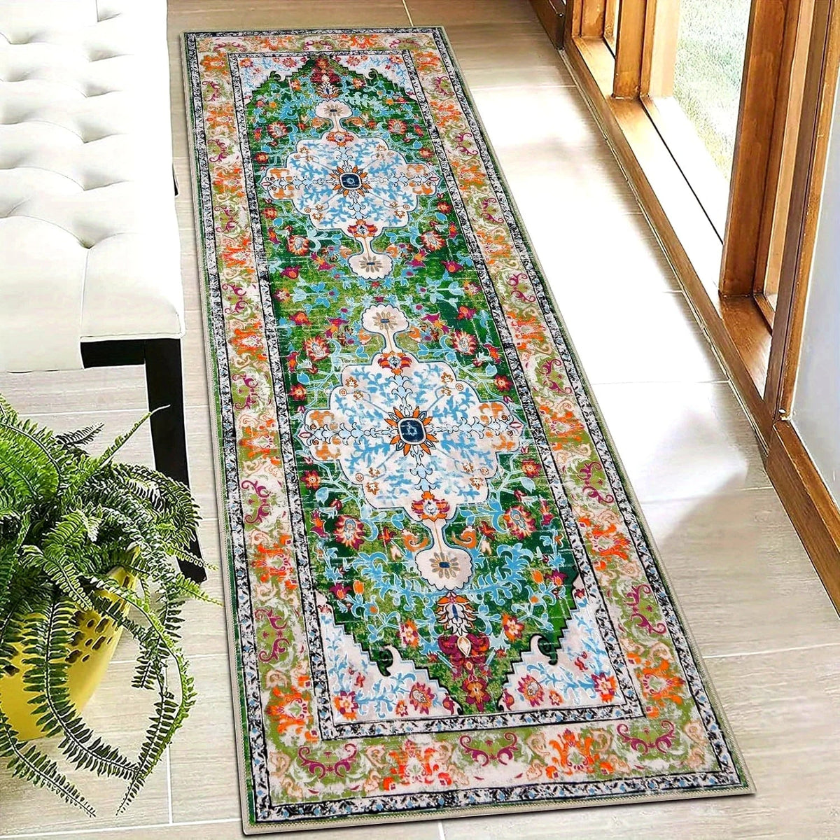 Entryway Rug, Scenic Polyester Runner with Waterproof Anti-Slip PVC Backing, Non-Woven Textile Finish for Hallways - product view 4