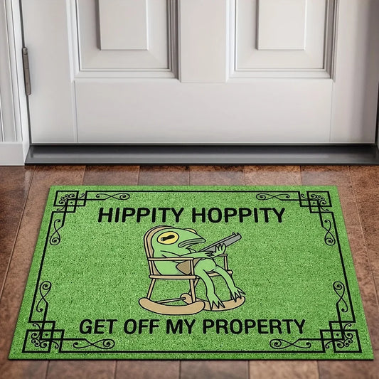 Floral Polyester Outdoor Doormat, Fade-Resistant Machine-Made Classic Rug for Doorway, Bedroom, Floor and Patio - product view 1