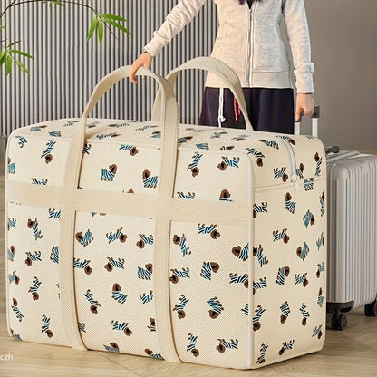 Foldable Luggage Organizer Bag, Large-Capacity Space-Saving Polyester Travel Storage with Cute Puppy Pattern, XL or XXL - product view 3