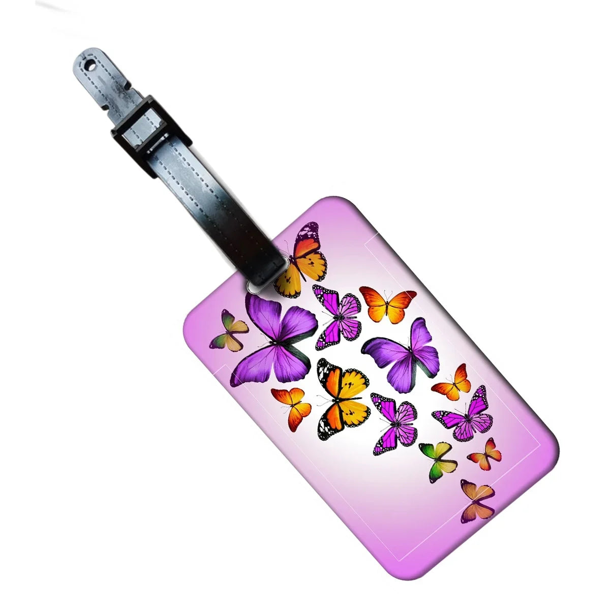 Butterfly Luggage Tag, Medium Travel ID Label with Adjustable Strap, Animal Print Designs for Suitcases, Backpacks and Travel Bags - product view 2