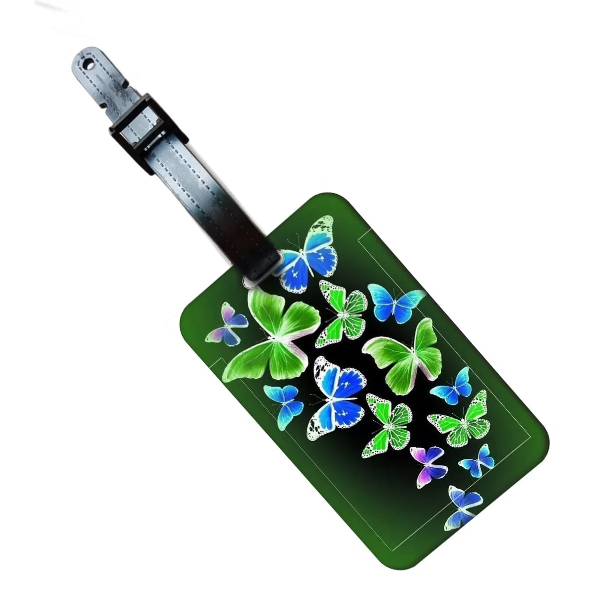 Butterfly Luggage Tag, Medium Travel ID Label with Adjustable Strap, Animal Print Designs for Suitcases, Backpacks and Travel Bags - product view 4