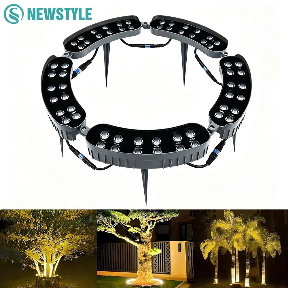 220V LED Tree Ring Landscape Light, Aluminum, IP65 Water Resistant, 3000K Warm White, 12W, Adjustable 30° Beam - product view 4