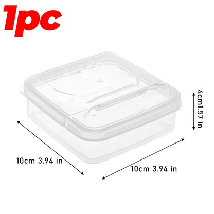 Refrigerator Food Storage Container, Transparent 10 × 10 × 4 cm Box with Lid for Butter, Cheese, Fruit, Vegetables and Condiments - product view 1