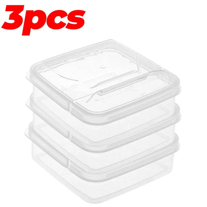 Refrigerator Food Storage Container, Transparent 10 × 10 × 4 cm Box with Lid for Butter, Cheese, Fruit, Vegetables and Condiments - product view 2