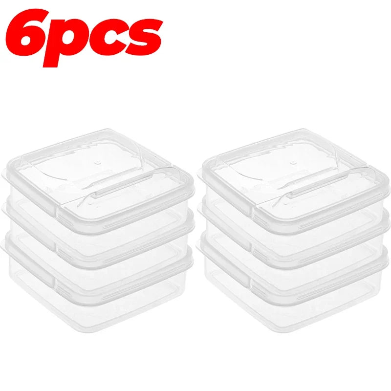 Refrigerator Food Storage Container, Transparent 10 × 10 × 4 cm Box with Lid for Butter, Cheese, Fruit, Vegetables and Condiments - product view 3