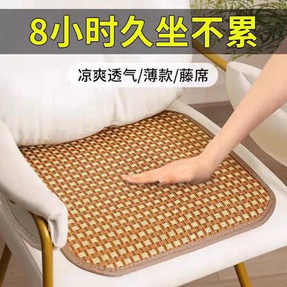 Bamboo Seat Cushion, Breathable Summer Cooling Mat for Office Chairs and Car Seats, Yellow Cushion for Spring and Summer - product view 3