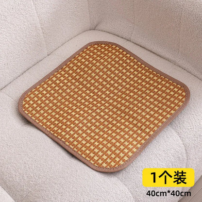Bamboo Seat Cushion, Breathable Summer Cooling Mat for Office Chairs and Car Seats, Yellow Cushion for Spring and Summer - product view 4