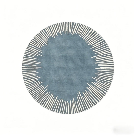Retro Geometric Round Area Rug, Machine-Made Vinyl Backing, Soft Floor Mat in Multiple Sizes for Bedroom and Living Room - product view 1