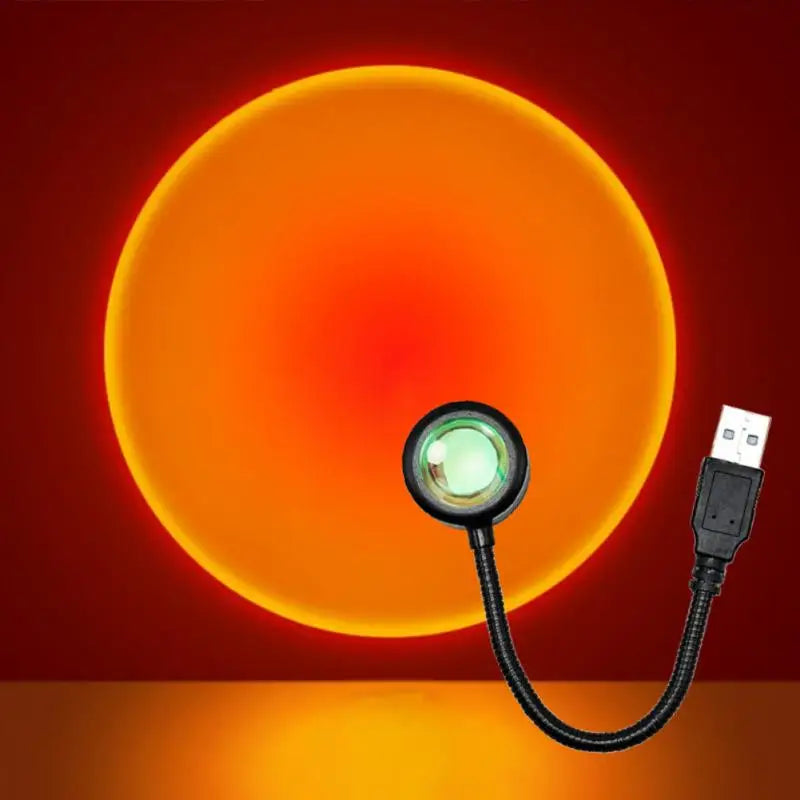 USB Sunset Projection Lamp, RGB Atmosphere Night Light with 7 Static and 14 Dynamic Colors, 360° Adjustable Head - product view 4