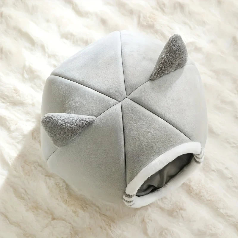 Cat Bed Cave, Breathable Plush Sleeping Nest with Soft Mat, Non-Slip Bottom, Three Sizes for Cats and Kittens - product view 6