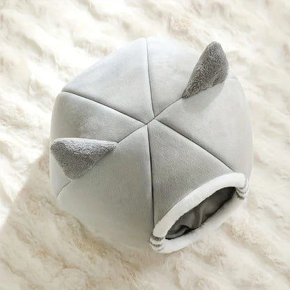 Cat Bed Cave, Breathable Plush Sleeping Nest with Soft Mat, Non-Slip Bottom, Three Sizes for Cats and Kittens - product view 6