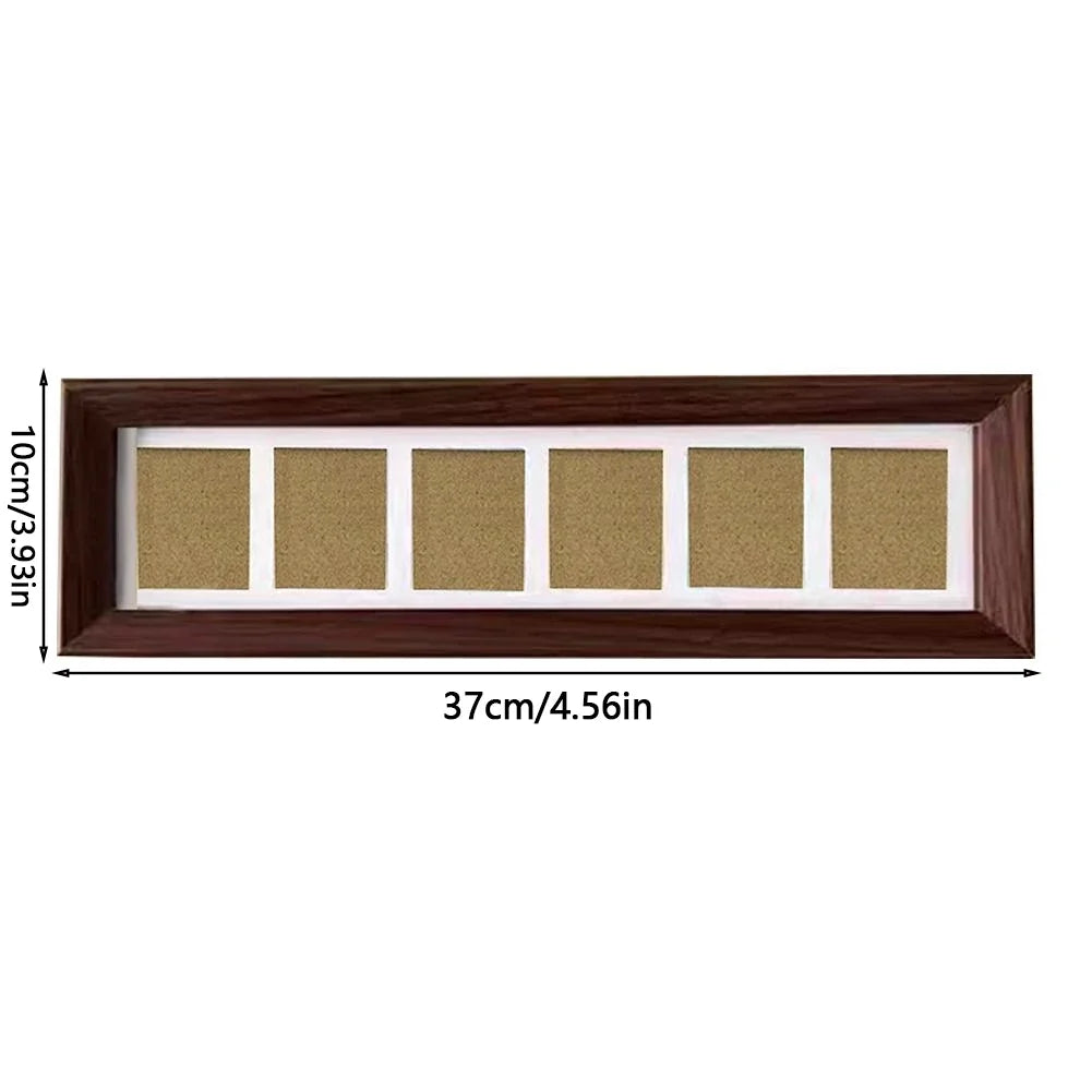 Five-Opening Collage Picture Frame, Wood-Style Multi-Photo Wall Display, 32 x 12 cm, Horizontal or Vertical Decor - product view 1