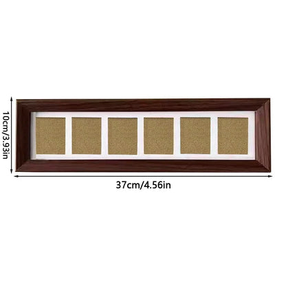Five-Opening Collage Picture Frame, Wood-Style Multi-Photo Wall Display, 32 x 12 cm, Horizontal or Vertical Decor - product view 1