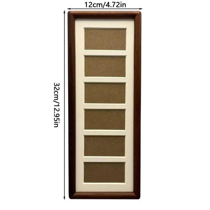 Five-Opening Collage Picture Frame, Wood-Style Multi-Photo Wall Display, 32 x 12 cm, Horizontal or Vertical Decor - product view 2